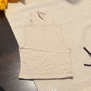 Casual Beige Sleeveless Hoodie for Women